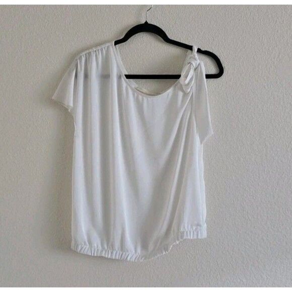 RAMY BROOK Carson White On / Off Shoulder Silky Blouse Size M - Picture 7 of 7